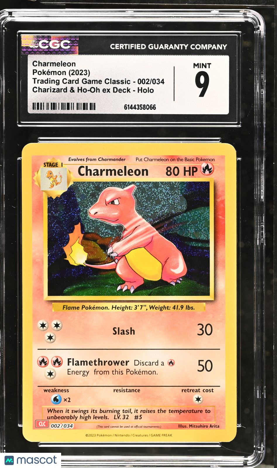 Charmeleon 002/034 Holo Pokemon TCG Classic CLC 2023 English CGC 9 Mint