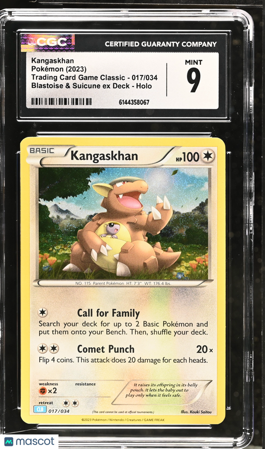 Kangaskhan 017/034 Holo Pokemon TCG Classic CLB 2023 English CGC 9 Mint